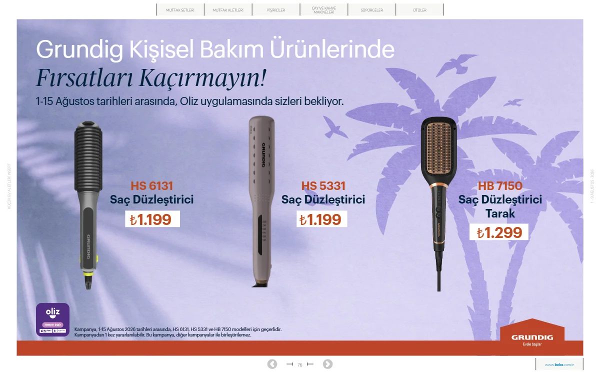 1 Ağustos Beko Kataloğu 2026 Sayfa 76