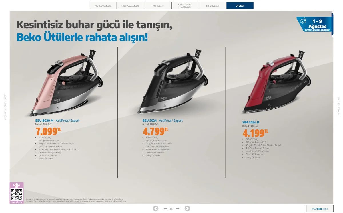 1 Ağustos Beko Kataloğu 2026 Sayfa 66