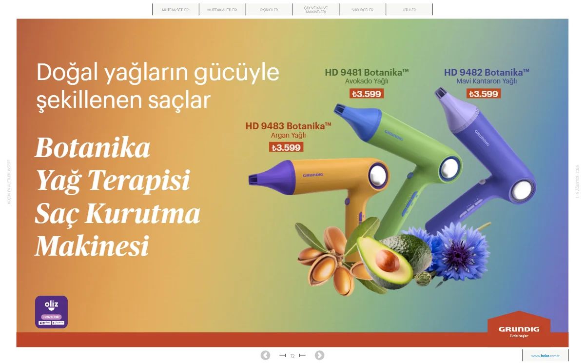 1 Ağustos Beko Kataloğu 2026 Sayfa 72