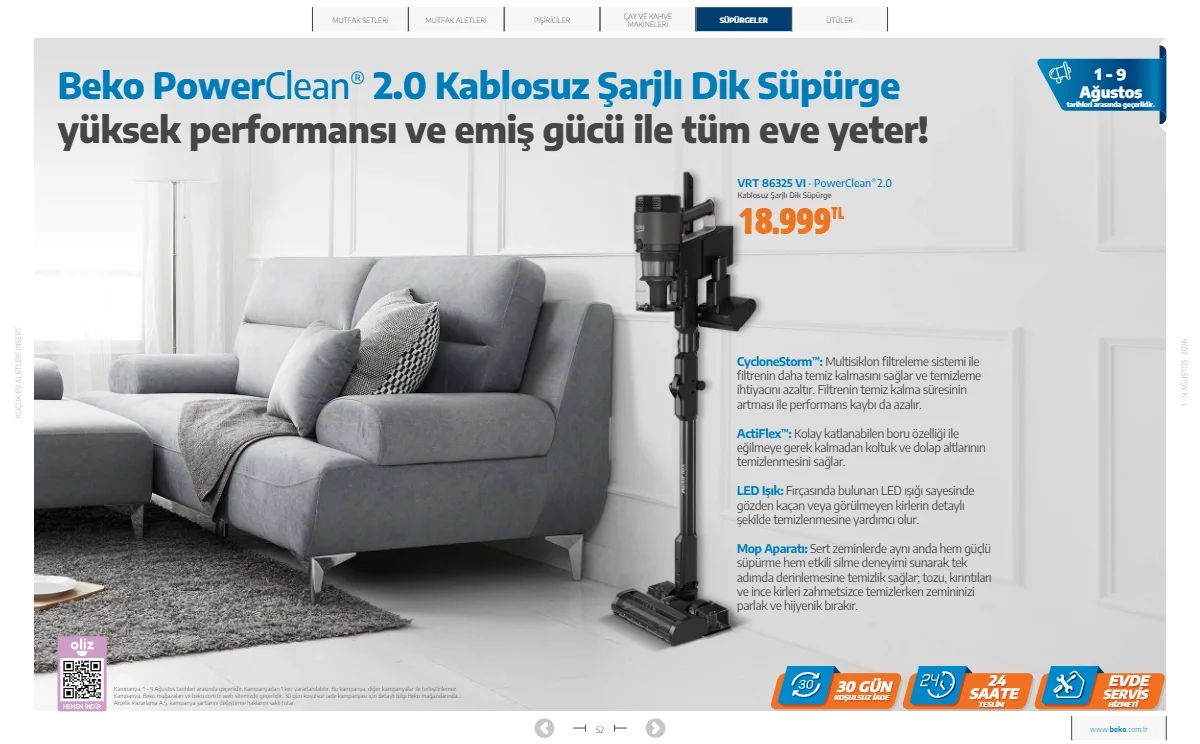1 Ağustos Beko Kataloğu 2026 Sayfa 52