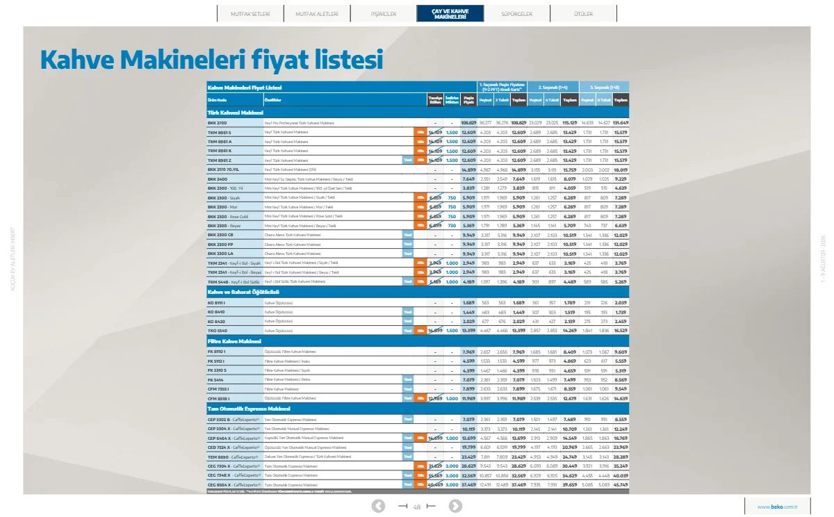 1 Ağustos Beko Kataloğu 2026 Sayfa 48