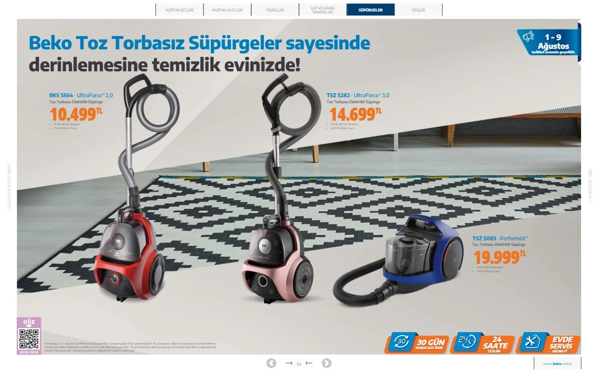 1 Ağustos Beko Kataloğu 2026 Sayfa 54