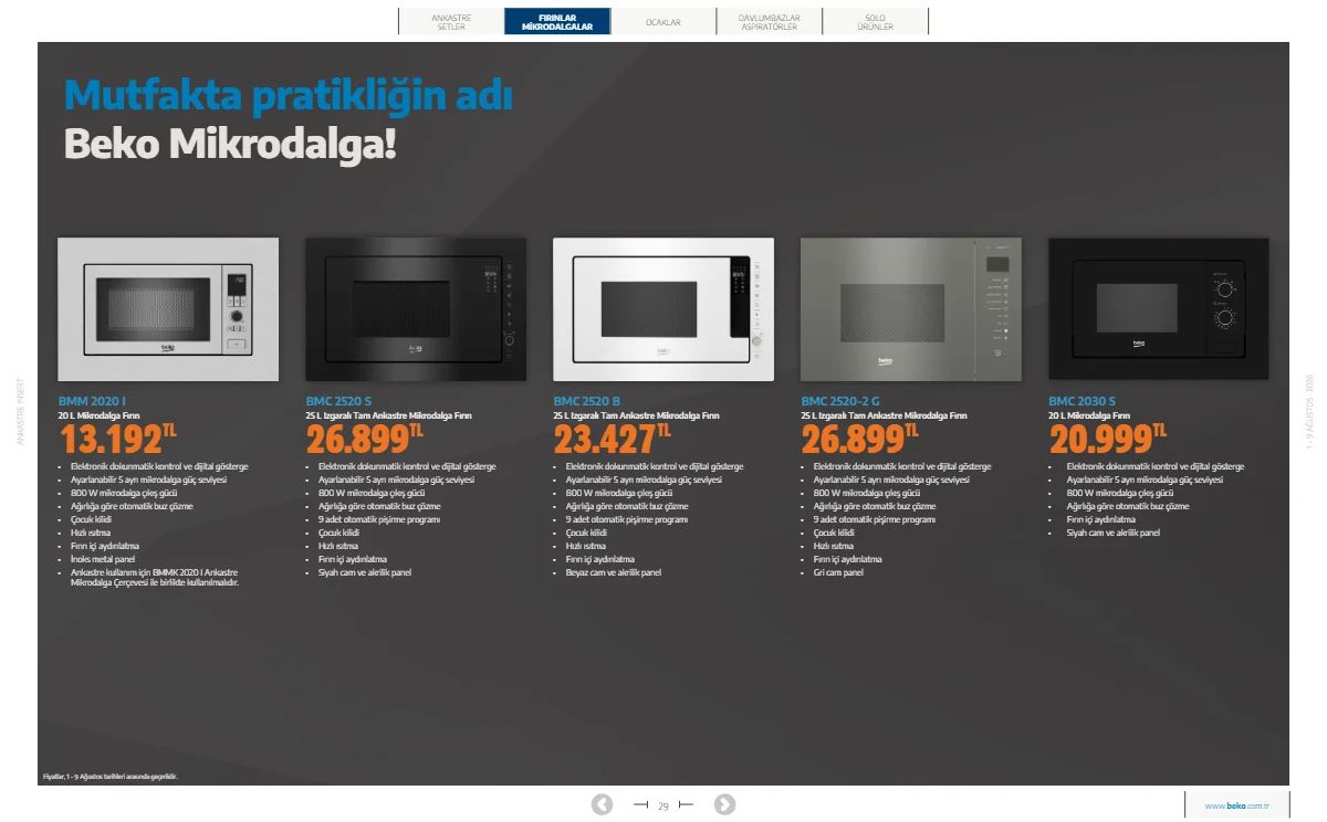 1 Ağustos Beko Kataloğu 2026 Sayfa 29
