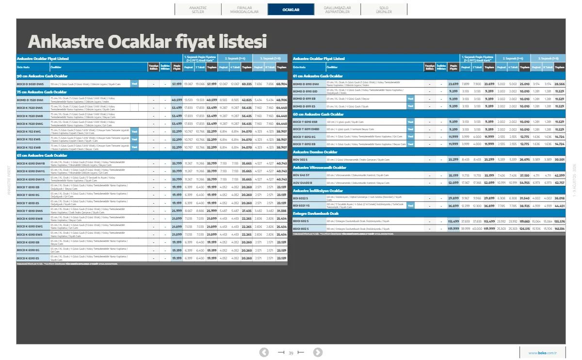 1 Ağustos Beko Kataloğu 2026 Sayfa 39