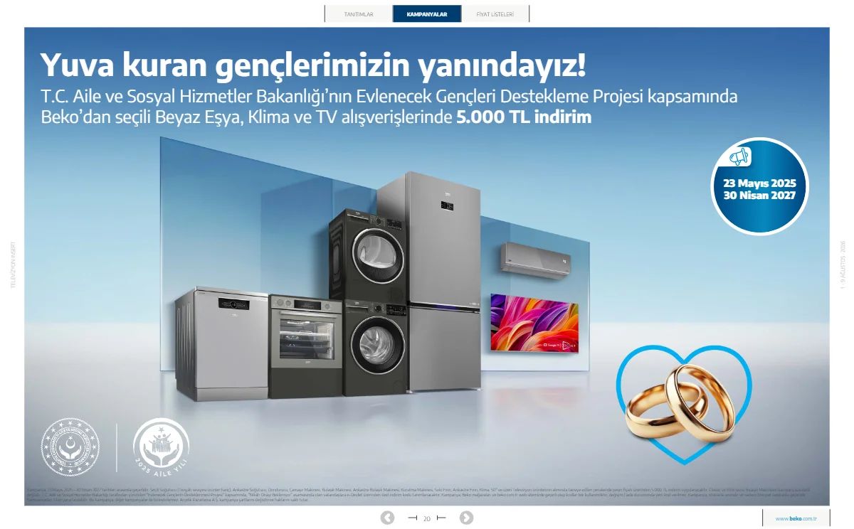 1 Ağustos Beko Kataloğu 2026 Sayfa 20