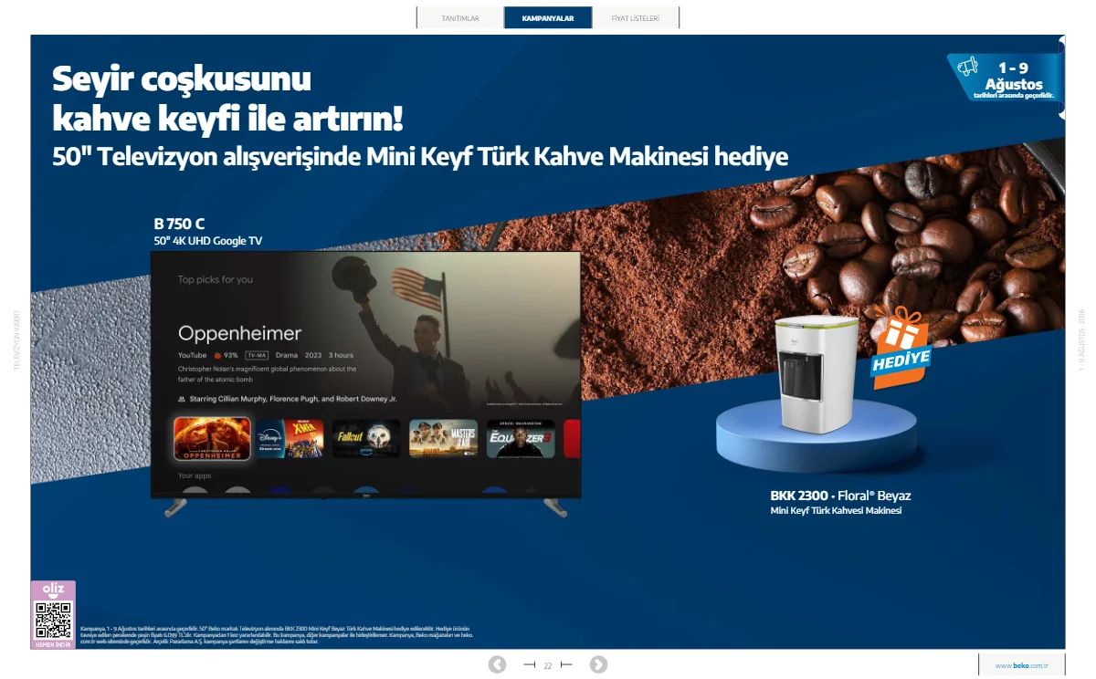 1 Ağustos Beko Kataloğu 2026 Sayfa 22