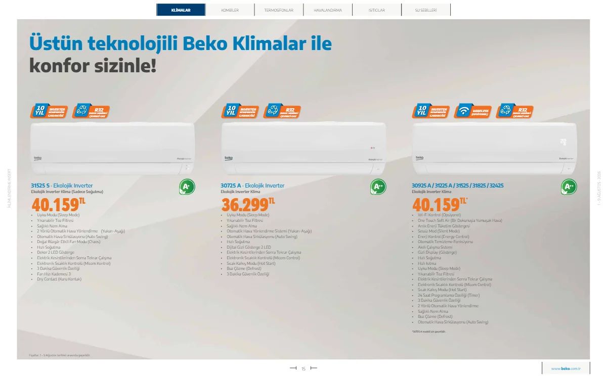 1 Ağustos Beko Kataloğu 2026 Sayfa 15