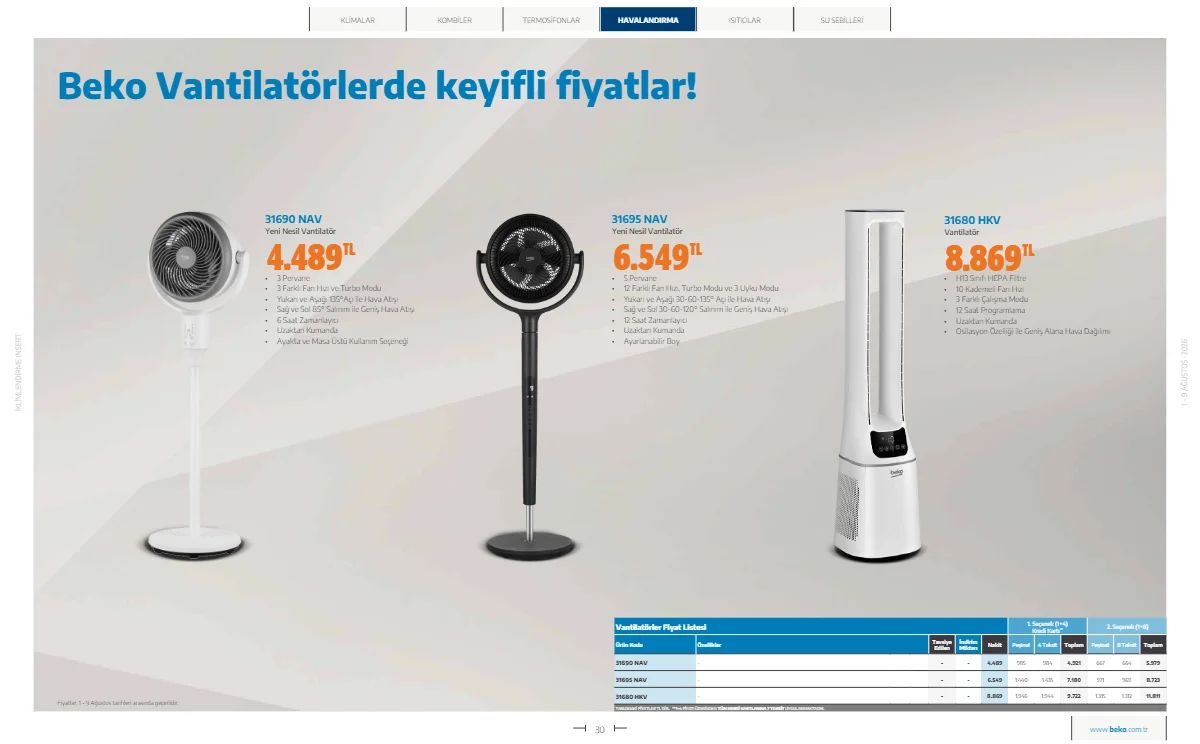 1 Ağustos Beko Kataloğu 2026 Sayfa 30
