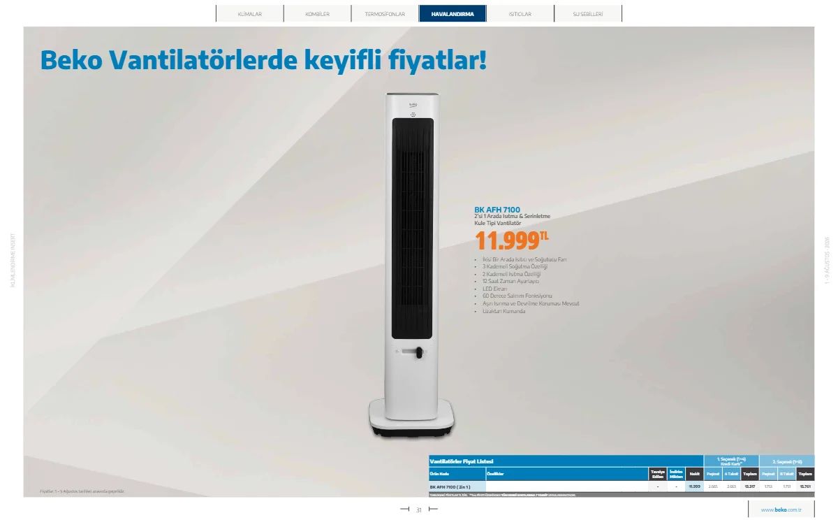 1 Ağustos Beko Kataloğu 2026 Sayfa 31