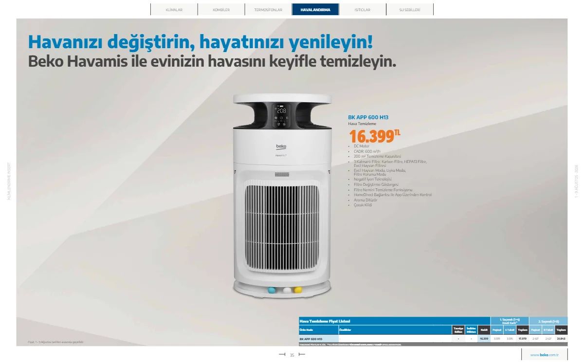 1 Ağustos Beko Kataloğu 2026 Sayfa 35