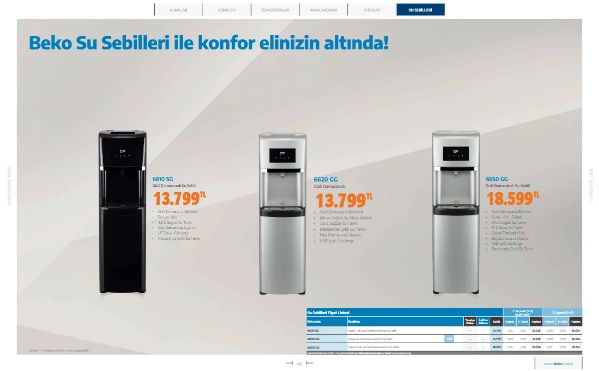 1 Ağustos Beko Kataloğu 2026 Sayfa 45