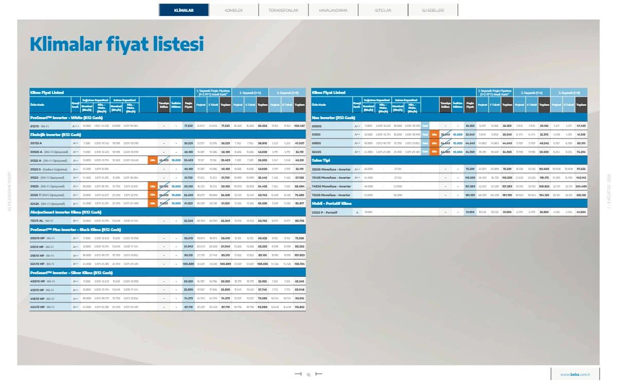 1 Ağustos Beko Kataloğu 2026 Sayfa 16