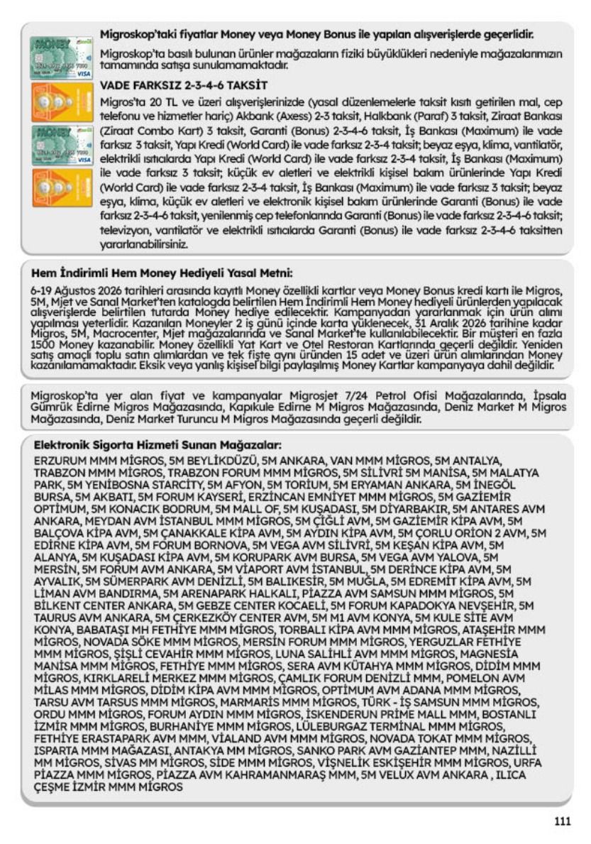 6 Ağustos Migros Kataloğu 2026 Sayfa 111