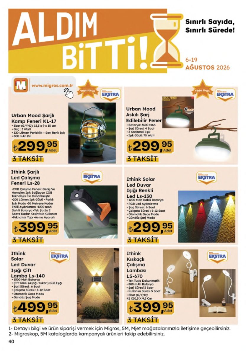 6 Ağustos Migros Kataloğu 2026 Sayfa 40