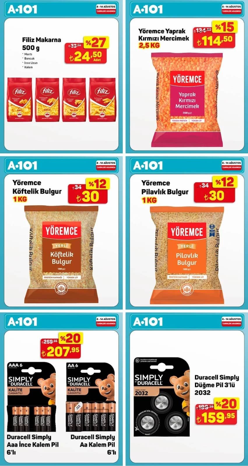 8 Ağustos A101 Kataloğu 2026 Sayfa 1