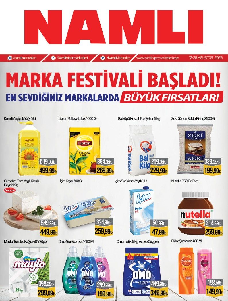 12 Ağustos Namlihipermarketleri Kataloğu 2026 Sayfa 1