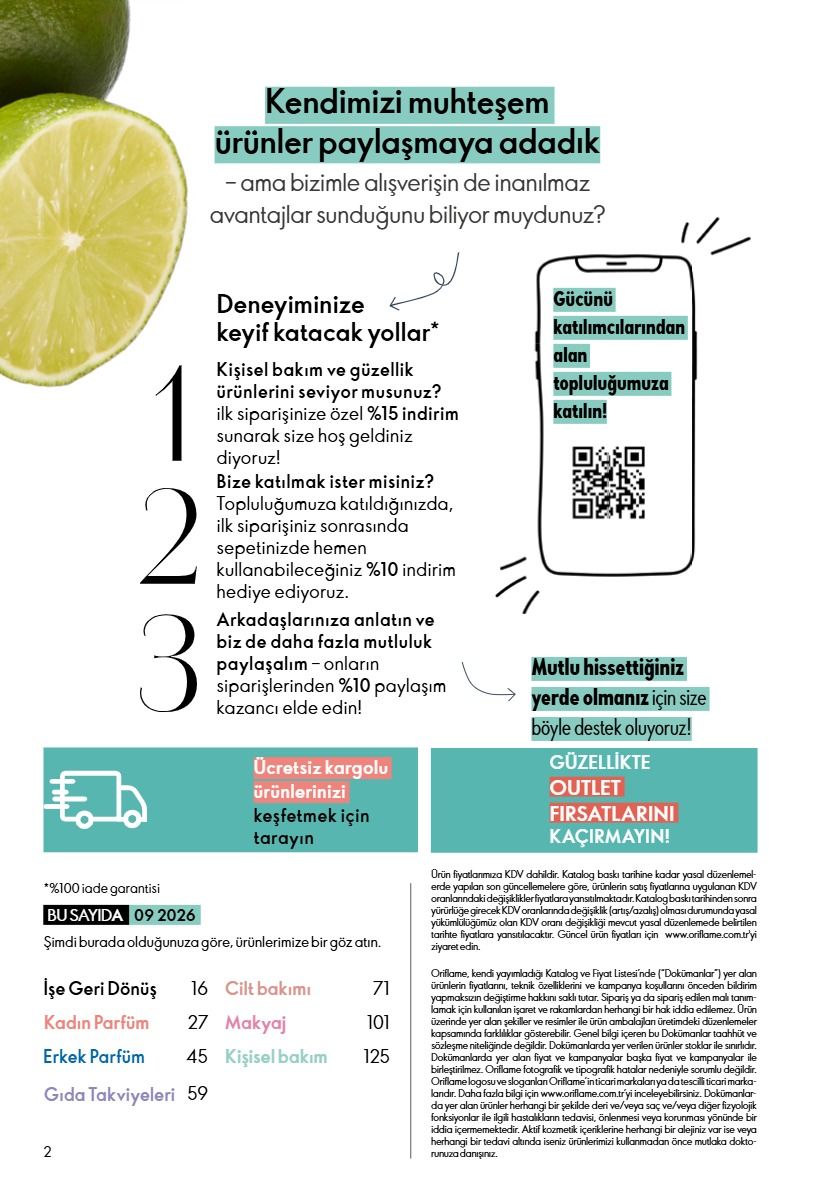1 Eylül Oriflame Kataloğu 2026 Sayfa 2