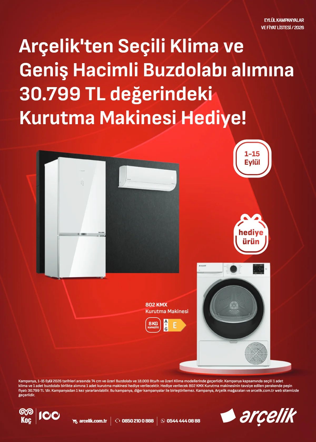 1 Eylül Arçelik Kataloğu 2026 Sayfa 1