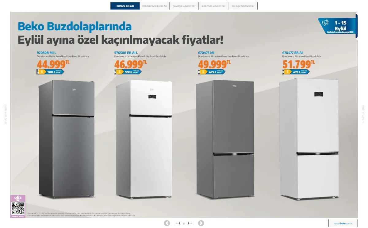 1 Eylül Beko Kataloğu 2026 Sayfa 19