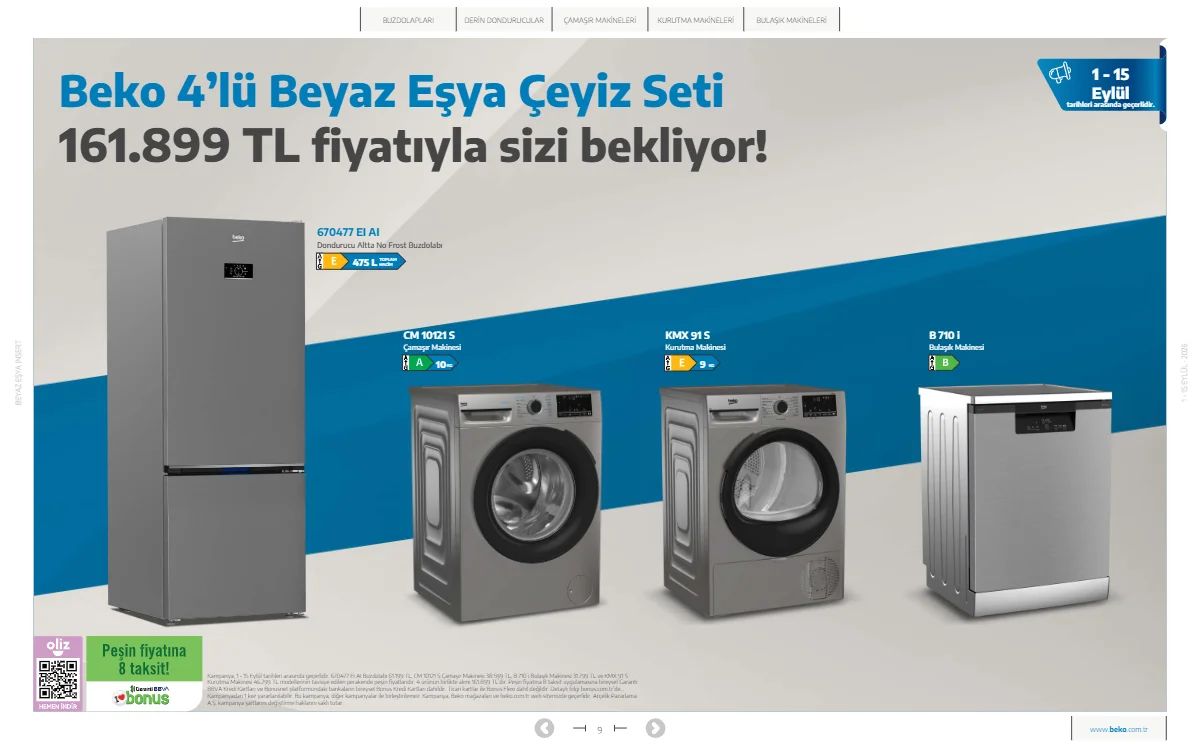 1 Eylül Beko Kataloğu 2026 Sayfa 9