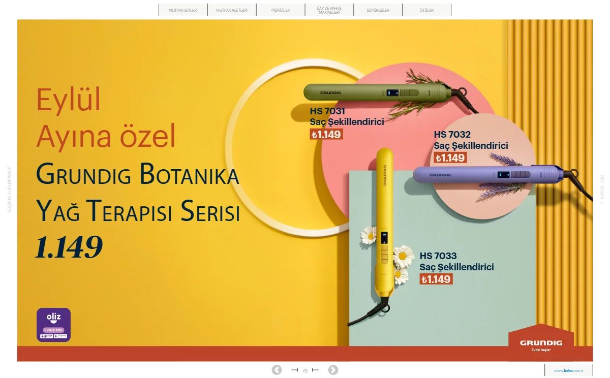 1 Eylül Beko Kataloğu 2026 Sayfa 70