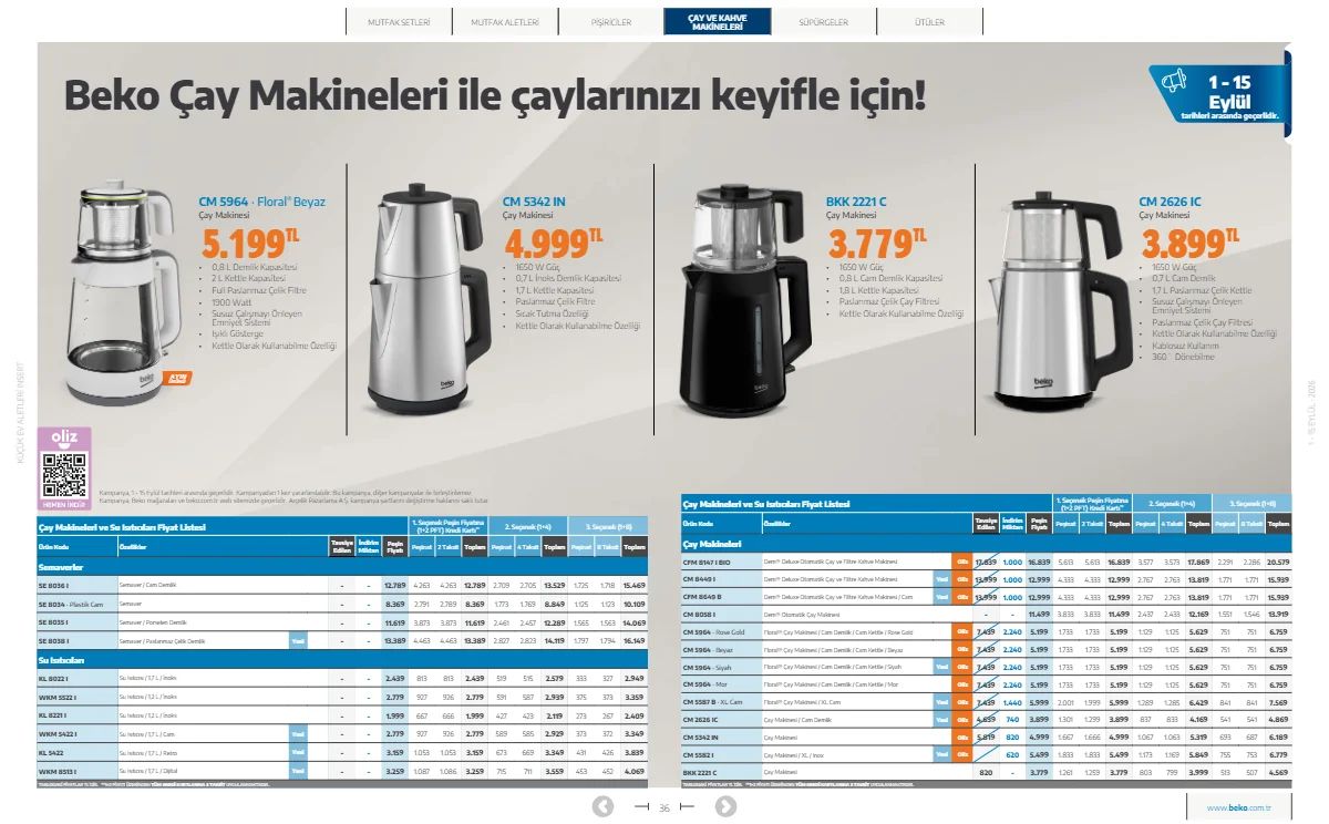 1 Eylül Beko Kataloğu 2026 Sayfa 36