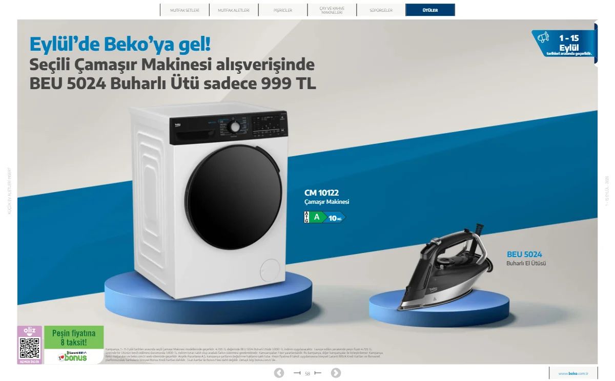 1 Eylül Beko Kataloğu 2026 Sayfa 58