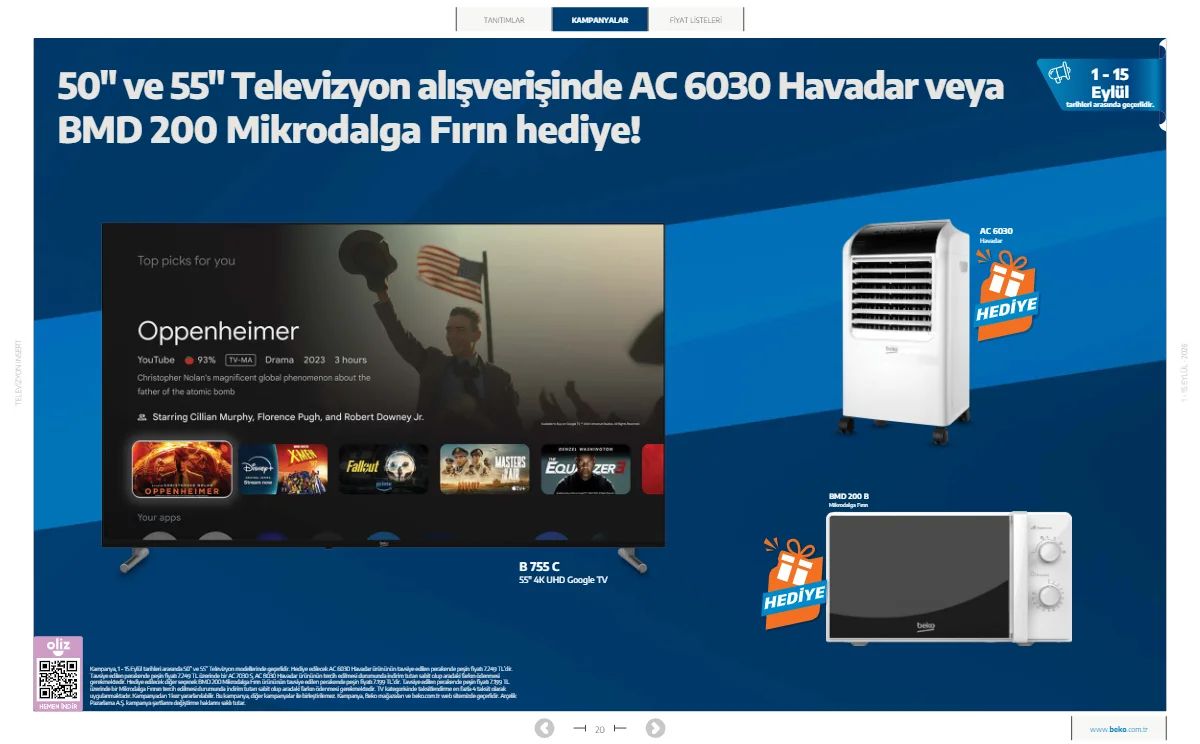 1 Eylül Beko Kataloğu 2026 Sayfa 20