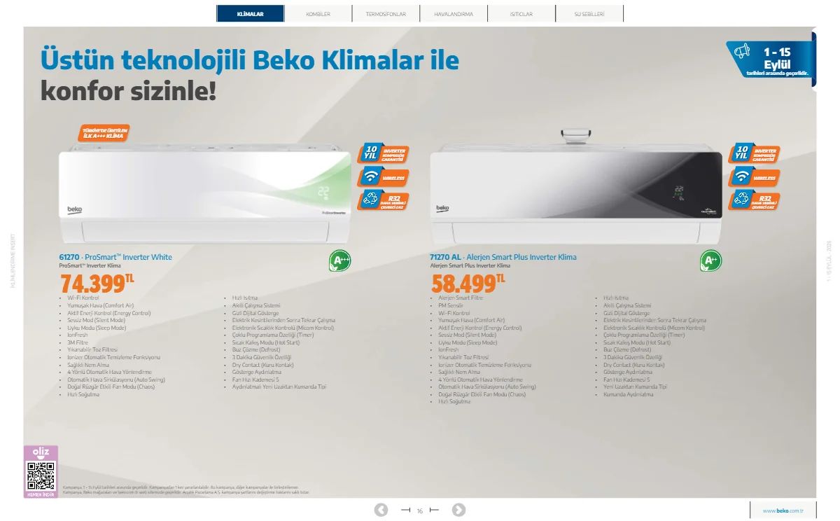 1 Eylül Beko Kataloğu 2026 Sayfa 16