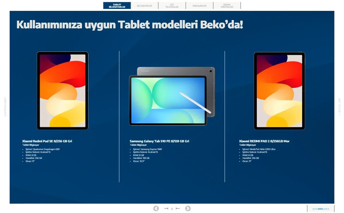 1 Eylül Beko Kataloğu 2026 Sayfa 8