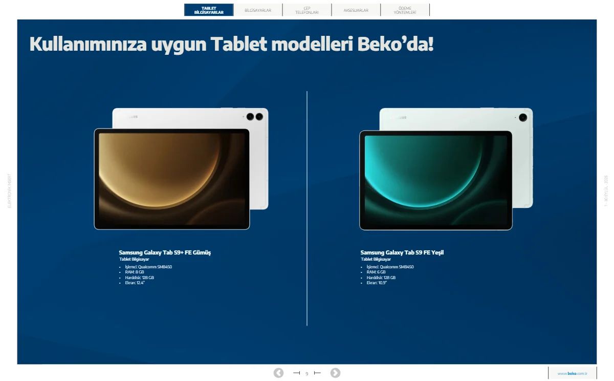 1 Eylül Beko Kataloğu 2026 Sayfa 9