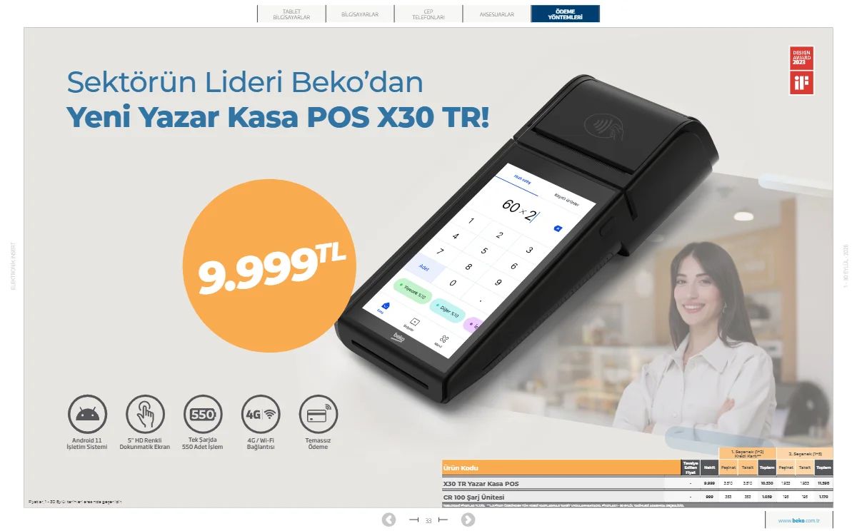 1 Eylül Beko Kataloğu 2026 Sayfa 33