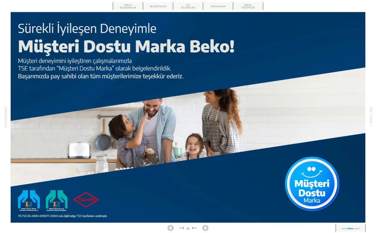 1 Eylül Beko Kataloğu 2026 Sayfa 38
