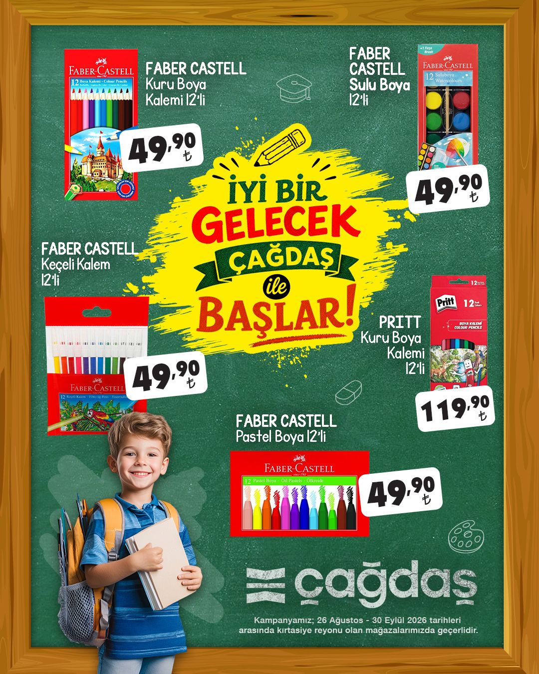26 Ağustos Çağdaş marketler Kataloğu 2026 Sayfa 1