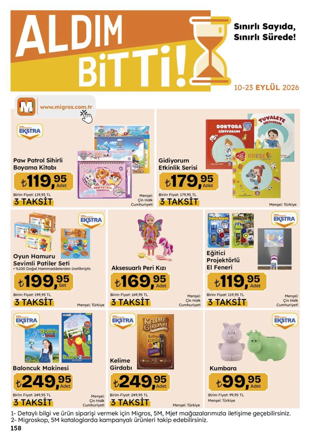10 Eylül Migros Kataloğu 2026 Sayfa 158