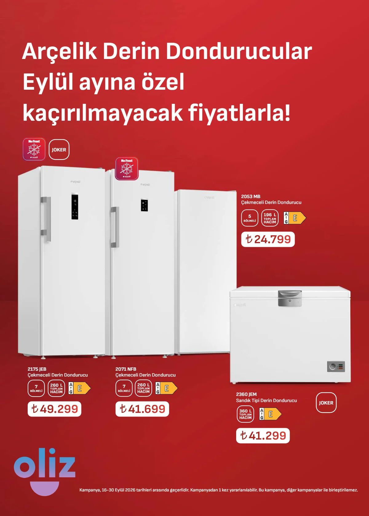 16 Eylül Arçelik Kataloğu 2026 Sayfa 20