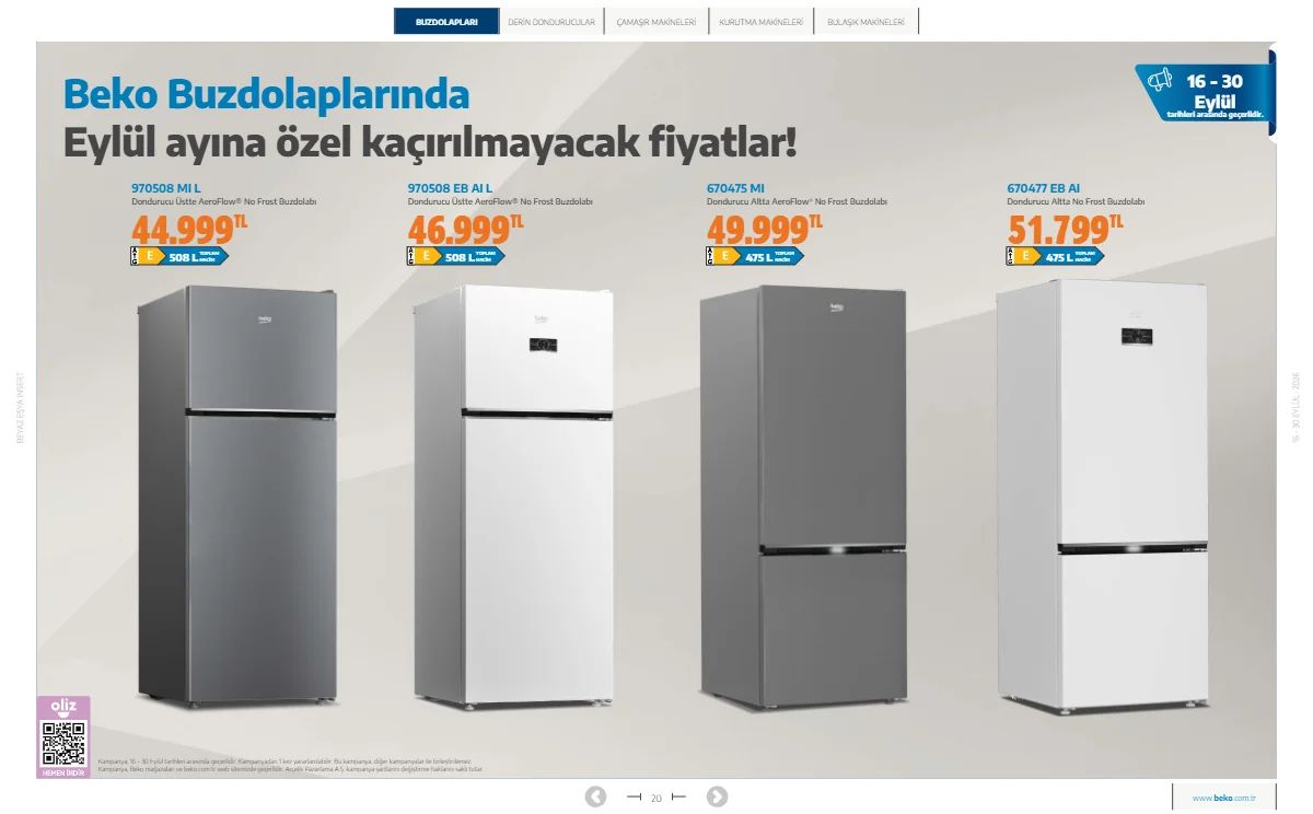 16 Eylül Beko Kataloğu 2026 Sayfa 20