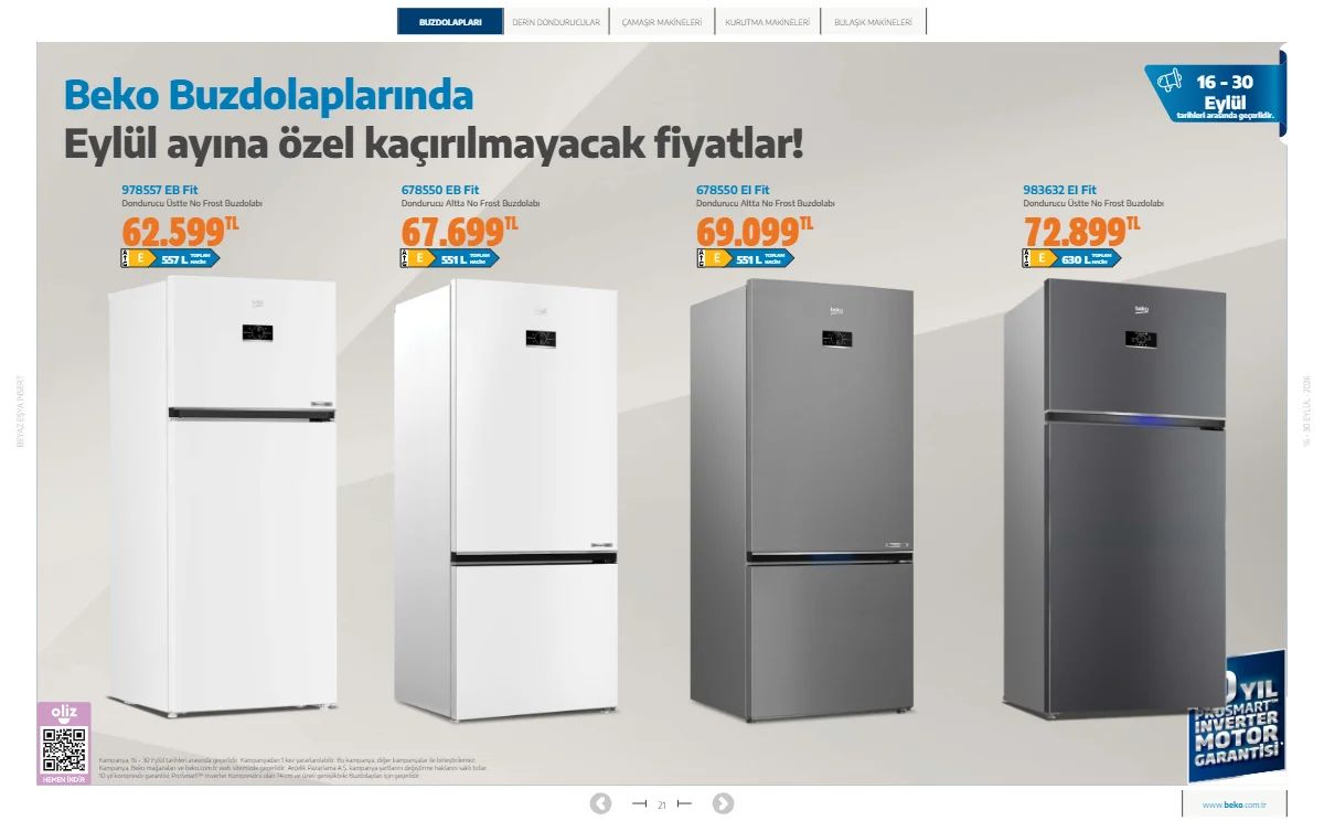 16 Eylül Beko Kataloğu 2026 Sayfa 21