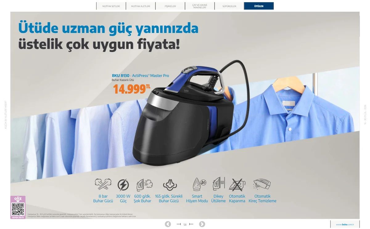 16 Eylül Beko Kataloğu 2026 Sayfa 58
