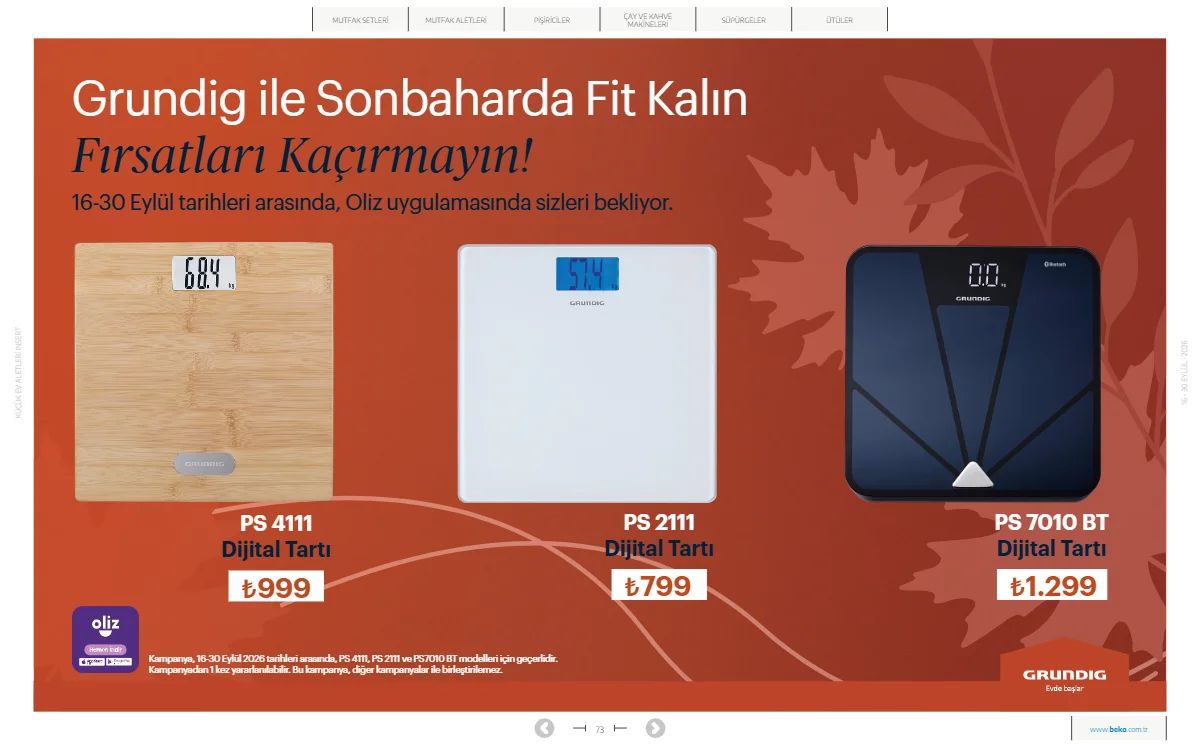 16 Eylül Beko Kataloğu 2026 Sayfa 73