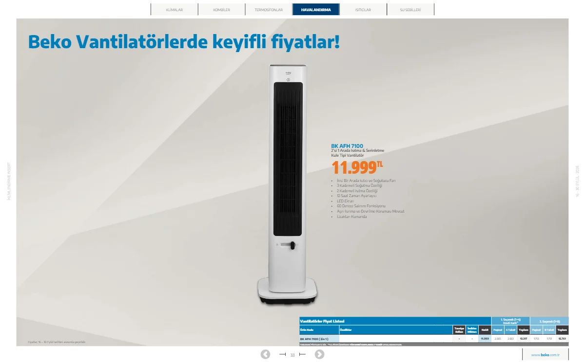 16 Eylül Beko Kataloğu 2026 Sayfa 33
