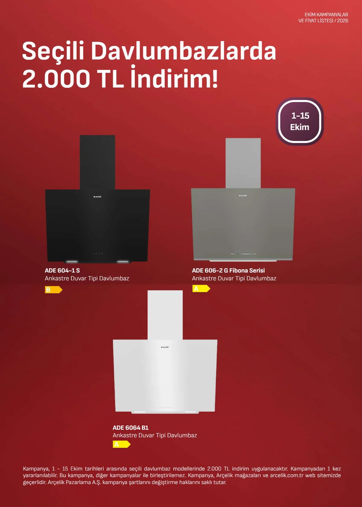 1 Ekim Arçelik Kataloğu 2026 Sayfa 7