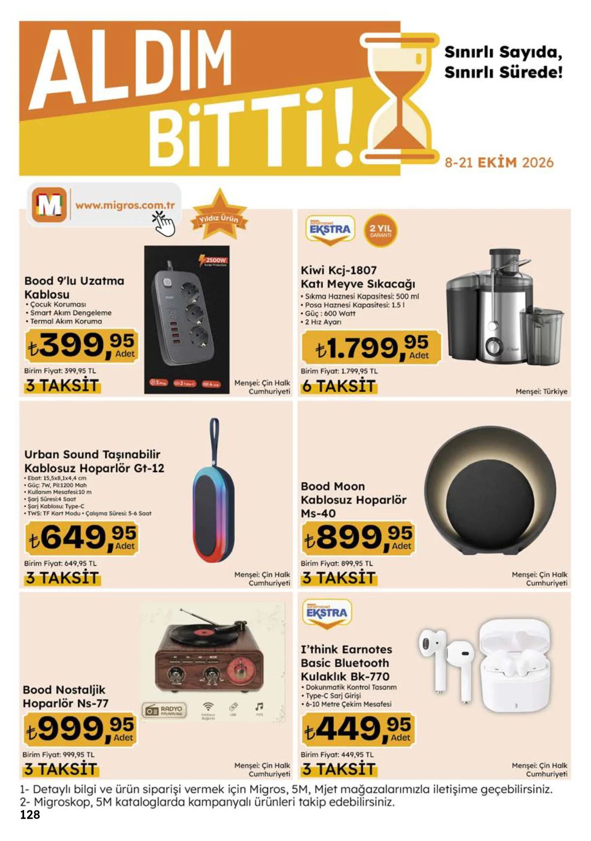 8 Ekim Migros Kataloğu 2026 Sayfa 128