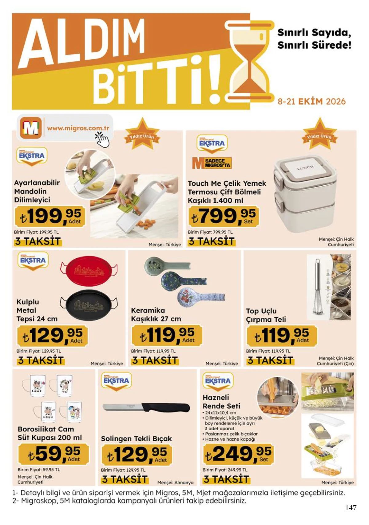 8 Ekim Migros Kataloğu 2026 Sayfa 147