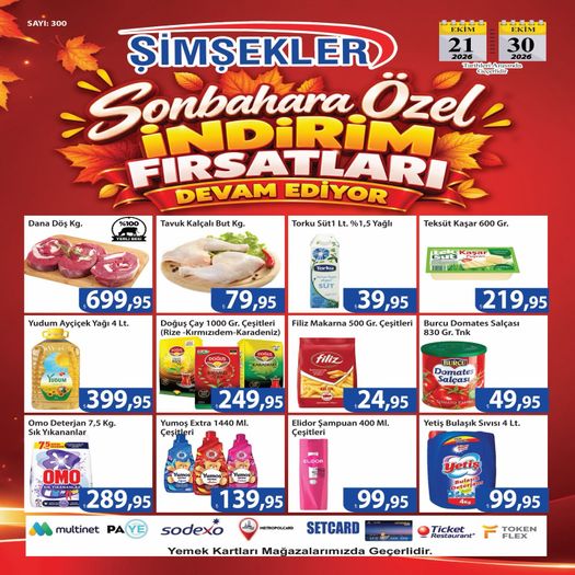 21 Ekim Simseklerhipermarketleri Kataloğu 2026 Sayfa 1