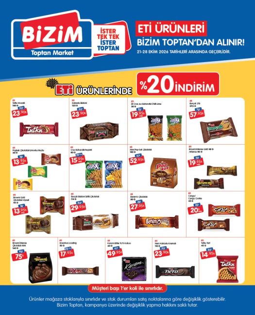 21 Ekim Bizim Toptan Kataloğu 2026 Sayfa 1