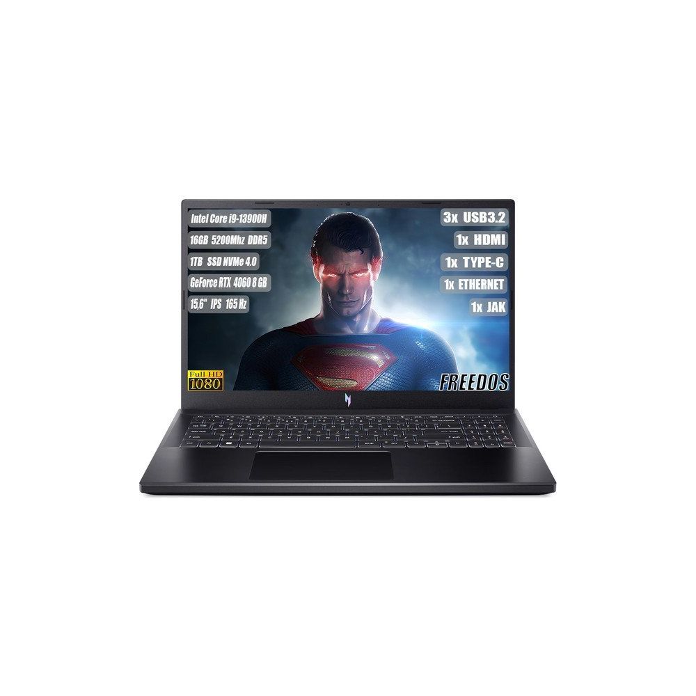 Acer Nitro ANV15-51-97SY NH.QQEEY.007 i9-13900H 16GB RAM 1TB SSD RTX 4060 FreeDOS 15.6 inç Oyun Bilgisayarı