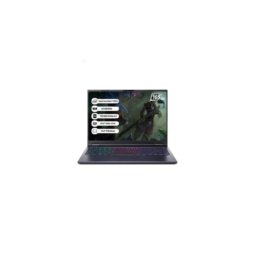 Acer Predator Helios Neo 14 AI PHN14-71-71R9 NH.QV0EY.001-32 Ultra 7 255H 32GB RAM 1TB SSD RTX 5060 FreeDOS 14.5 inç Oyun Bilgisayarı
