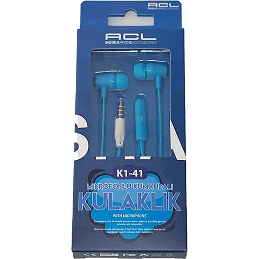 ACL K1-41 Mavi Kablolu Kulak İçi Kulaklık