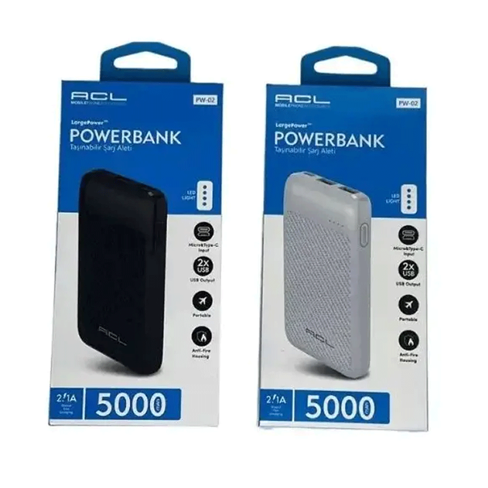 ACL PW-02 Mobil Pil Voltronic 5000 Mah Taşınabilir Şarj Cihazı Güç Bankası